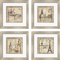 Framed 'City 4 Piece Framed Art Print Set' border=