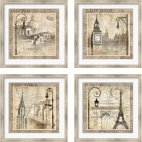 Framed 'City 4 Piece Framed Art Print Set' border=