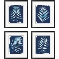 Framed 'Nature By The Lake - Frond 4 Piece Framed Art Print Set' border=