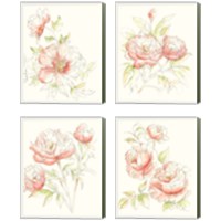Framed 'Watercolor Floral Variety 4 Piece Canvas Print Set' border=