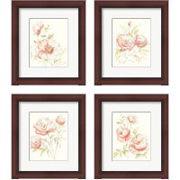 Framed 'Watercolor Floral Variety 4 Piece Framed Art Print Set' border=