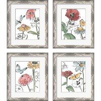 Framed 'Boho Florals 4 Piece Framed Art Print Set' border=