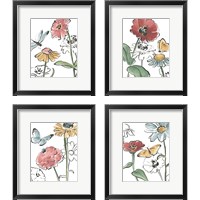 Framed 'Boho Florals 4 Piece Framed Art Print Set' border=