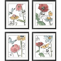 Framed Boho Florals 4 Piece Framed Art Print Set