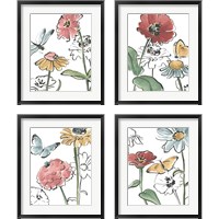 Framed 'Boho Florals 4 Piece Framed Art Print Set' border=