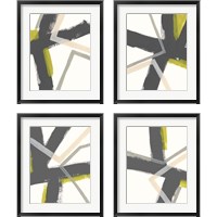 Framed 'Linear Pulse 4 Piece Framed Art Print Set' border=