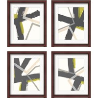 Framed 'Linear Pulse 4 Piece Framed Art Print Set' border=