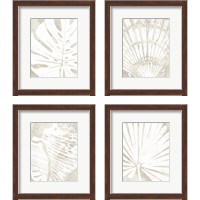 Framed 'Linen Tropical Silhouette 4 Piece Framed Art Print Set' border=