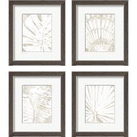 Framed 'Linen Tropical Silhouette 4 Piece Framed Art Print Set' border=