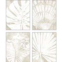 Framed Linen Tropical Silhouette 4 Piece Art Print Set
