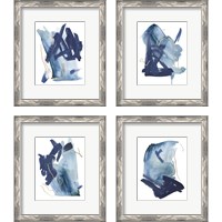 Framed 'Indigo Collide 4 Piece Framed Art Print Set' border=