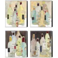 Framed 'Wines & Spirits 4 Piece Canvas Print Set' border=