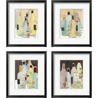 Framed 'Wines & Spirits 4 Piece Framed Art Print Set' border=