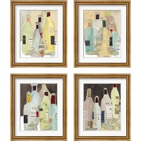 Framed 'Wines & Spirits 4 Piece Framed Art Print Set' border=