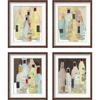 Framed 'Wines & Spirits 4 Piece Framed Art Print Set' border=