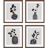 Framed 'Decorated Vase with Plant 4 Piece Framed Art Print Set' border=