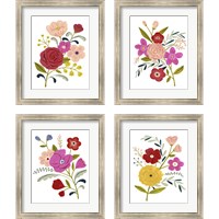 Framed 'Simple Flora 4 Piece Framed Art Print Set' border=