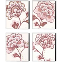 Framed Flora Chinoiserie Pink 4 Piece Canvas Print Set