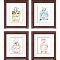 Framed 'Glamour Pup Perfume 4 Piece Framed Art Print Set' border=