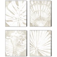 Framed Linen Tropical Silhouette 4 Piece Canvas Print Set