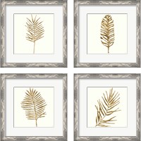 Framed 'Gilded Palm 4 Piece Framed Art Print Set' border=