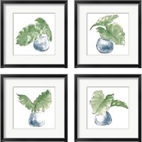 Framed 'Plant Big Leaf 4 Piece Framed Art Print Set' border=
