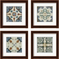 Framed 'Old World Tile 4 Piece Framed Art Print Set' border=