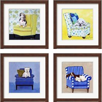 Framed Dogs on Chairs 4 Piece Framed Art Print Set