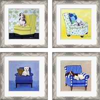 Framed Dogs on Chairs 4 Piece Framed Art Print Set
