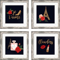 Framed 'Oui Oui Glam 4 Piece Framed Art Print Set' border=