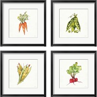 Framed 'Veggie Market 4 Piece Framed Art Print Set' border=