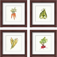 Framed 'Veggie Market 4 Piece Framed Art Print Set' border=