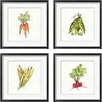 Framed 'Veggie Market 4 Piece Framed Art Print Set' border=