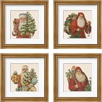 Framed Victorian Santa 4 Piece Framed Art Print Set