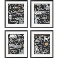 Framed 'Adventurous 4 Piece Framed Art Print Set' border=