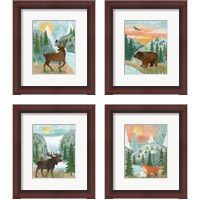 Framed 'Woodland Forest 4 Piece Framed Art Print Set' border=