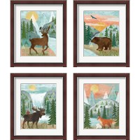 Framed 'Woodland Forest 4 Piece Framed Art Print Set' border=