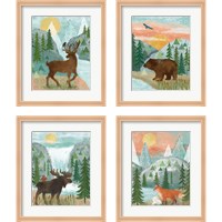 Framed Woodland Forest 4 Piece Framed Art Print Set