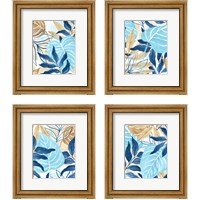 Framed 'Blue Jungle 4 Piece Framed Art Print Set' border=