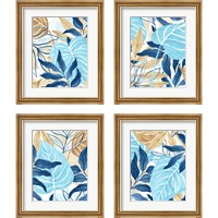 Framed 'Blue Jungle 4 Piece Framed Art Print Set' border=