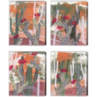 Framed Desert Flowers 4 Piece Canvas Print Set