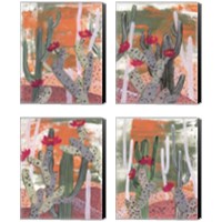 Framed 'Desert Flowers 4 Piece Canvas Print Set' border=