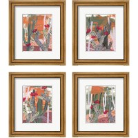 Framed 'Desert Flowers 4 Piece Framed Art Print Set' border=