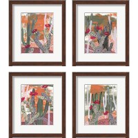 Framed 'Desert Flowers 4 Piece Framed Art Print Set' border=