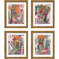 Framed 'Desert Flowers 4 Piece Framed Art Print Set' border=