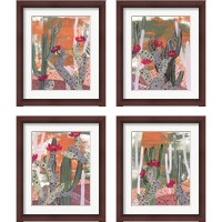 Framed 'Desert Flowers 4 Piece Framed Art Print Set' border=