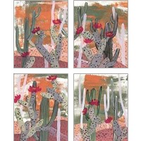 Framed 'Desert Flowers 4 Piece Art Print Set' border=