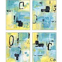 Framed 'Floating Atmosphere 4 Piece Art Print Set' border=