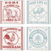 Framed 'Vintage Farmhouse 4 Piece Canvas Print Set' border=