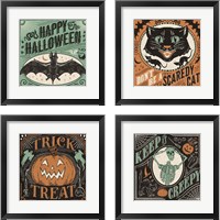 Framed Scaredy Cats 4 Piece Framed Art Print Set